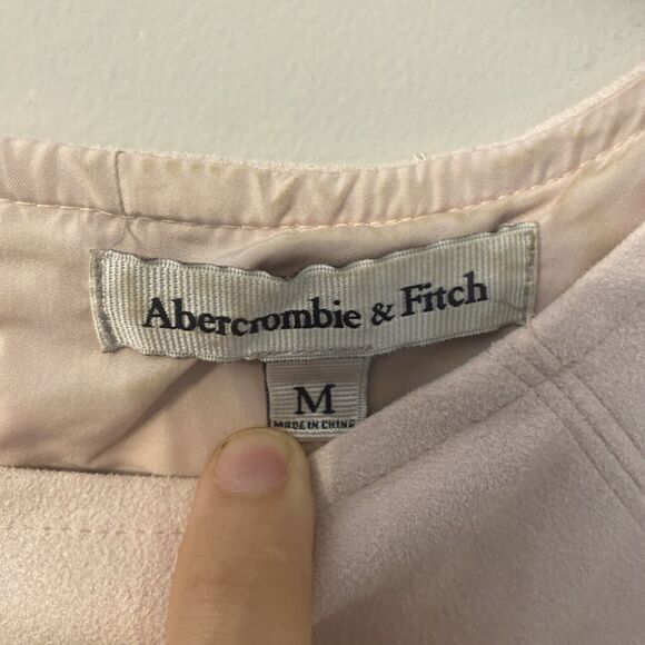 Abercrombie & Fitch Blush Pink faux suede mini Tshirt Dress Size M - Picture 4 of 7